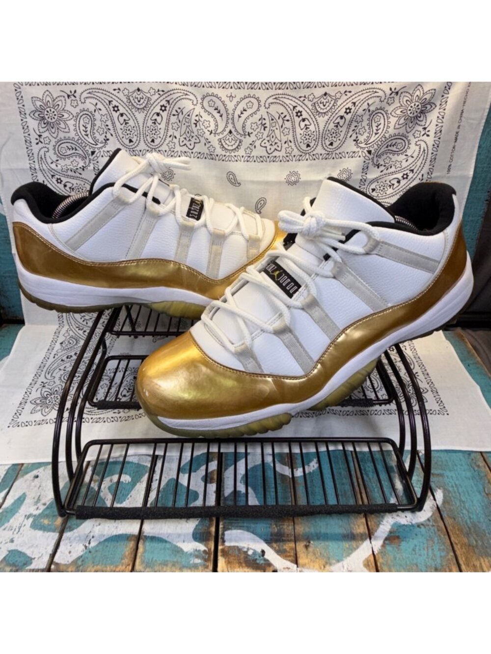 Nike Air Jordan 11 Retro Closing Ceremony Metal Gold/White 528895-103 Men 14